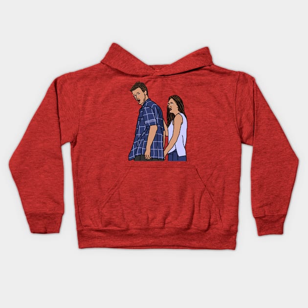 Distracted Boyfriend Meme The Couple Kids Hoodie by ellenhenryart